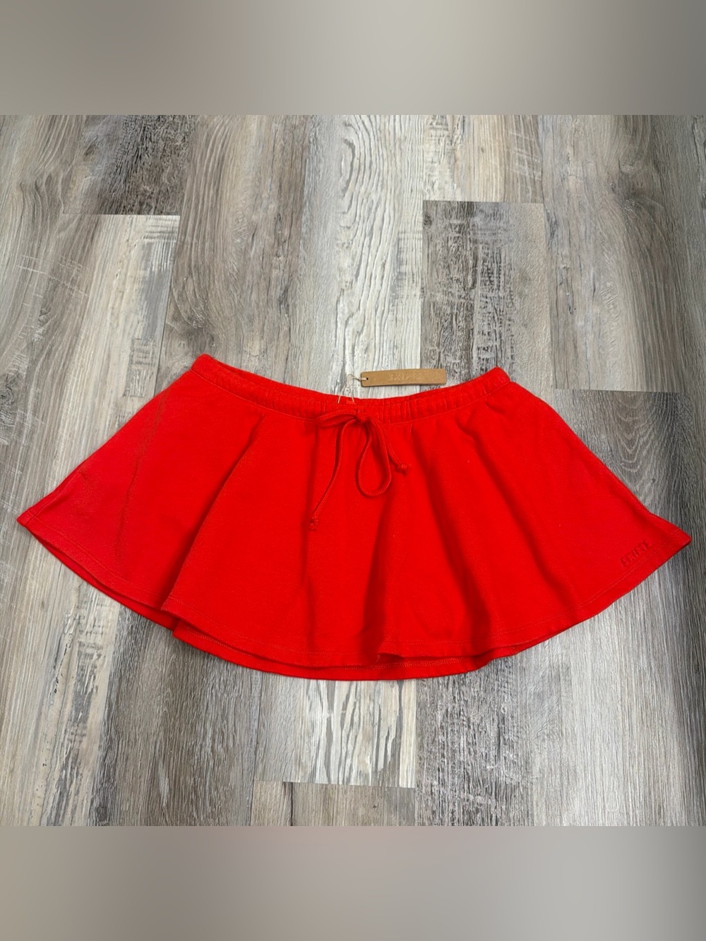 SKIMS Cotton fleece Mini Skirt Ruby Red Size Small New with tag